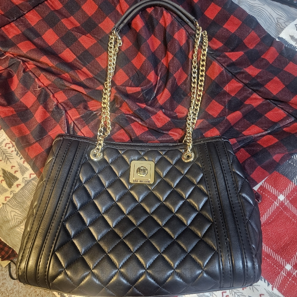Love Moschino Black Quilted Chain Shoulder Bag